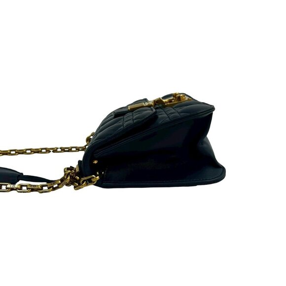CHRISTIAN DIOR Blue Leather Shoulder Bag